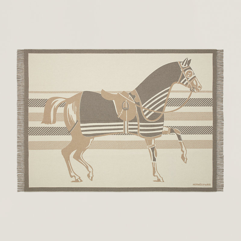 【ヴィンテージ】HERMES タオルケット 馬デザイン Cheval a la Couverture blanket | Hermès USA